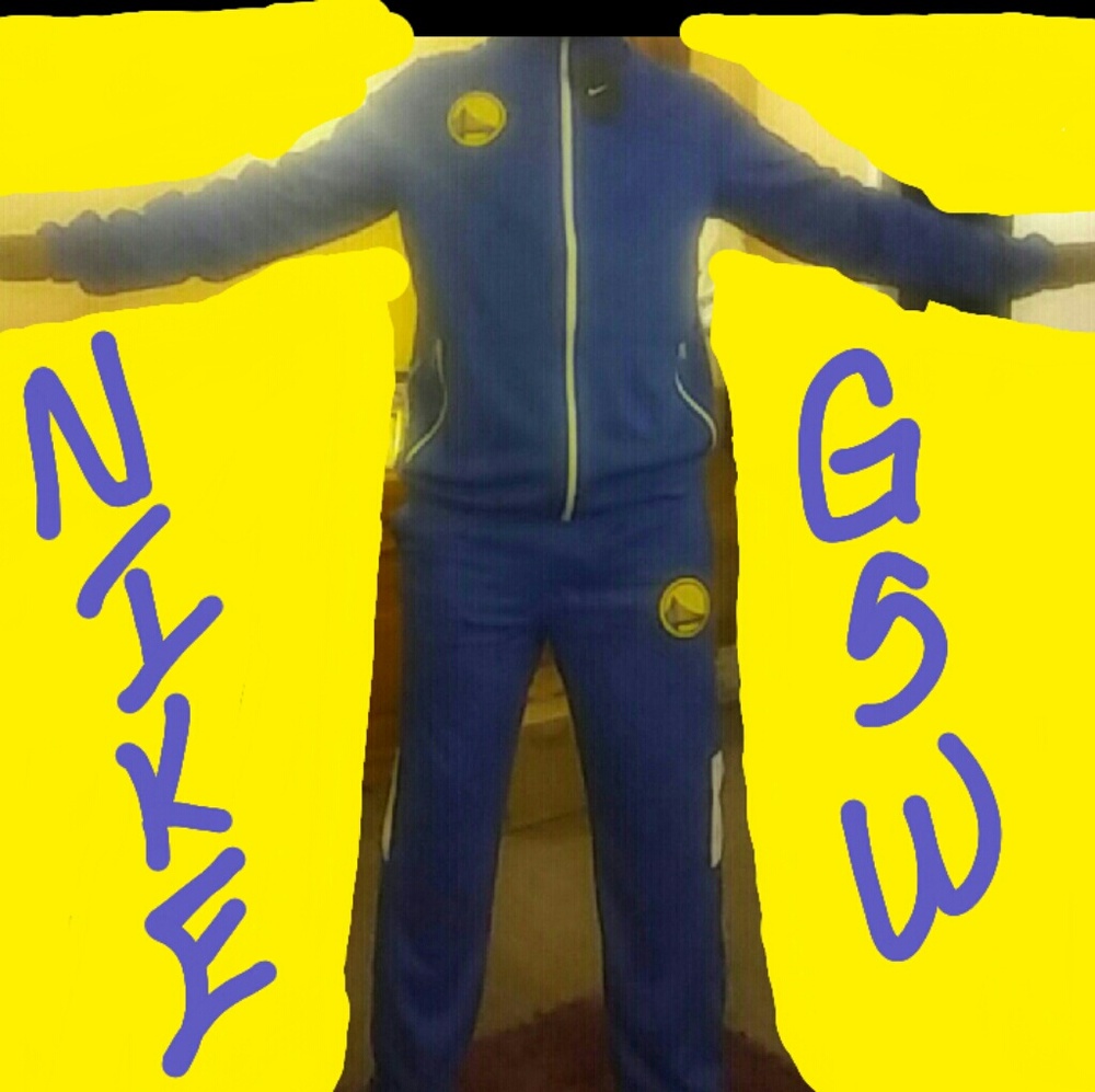 2Piece Golden State Nike Dri-fit Warm Up Suits.